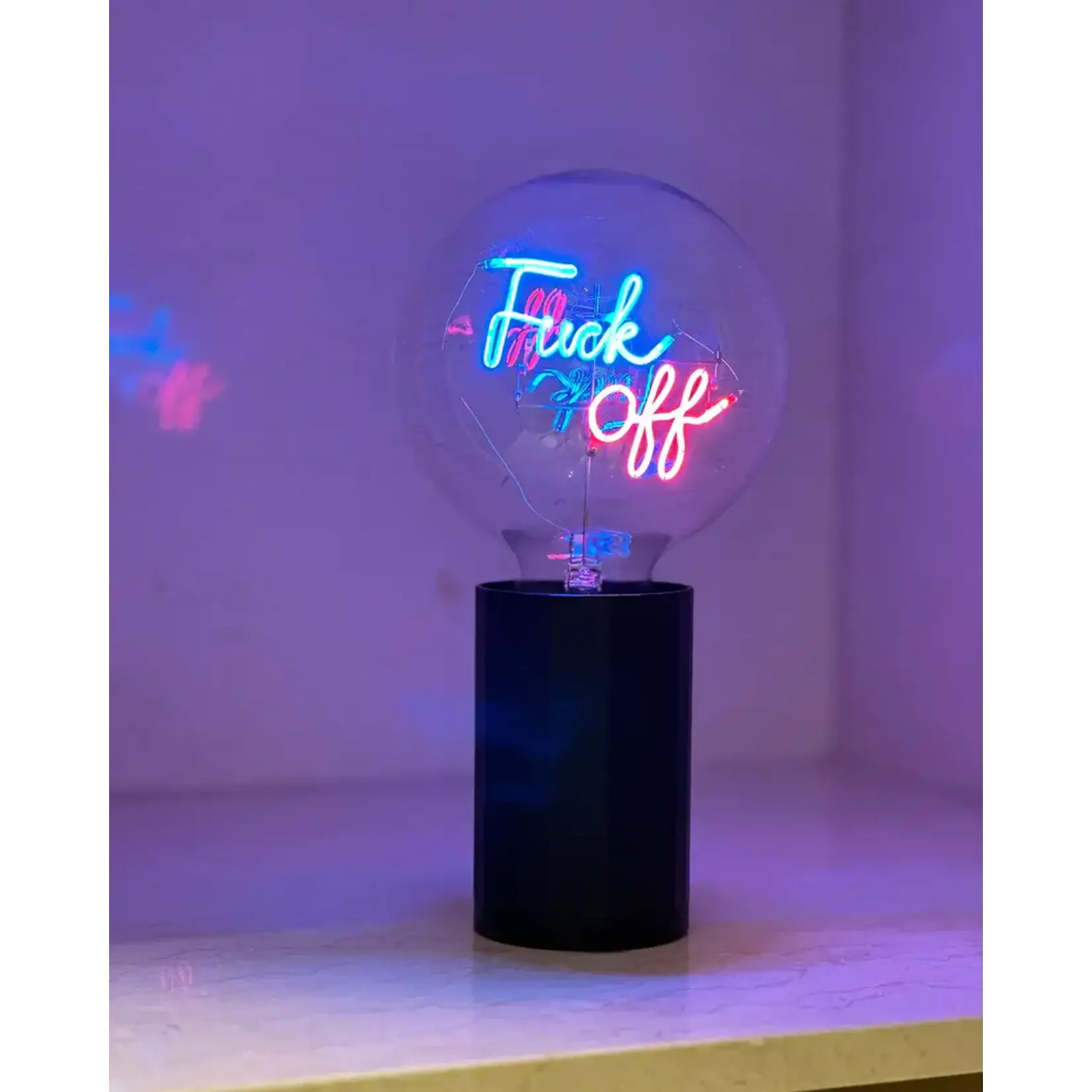 Message in the Bulb Bulb: Fuck Off - Blue/ Red
