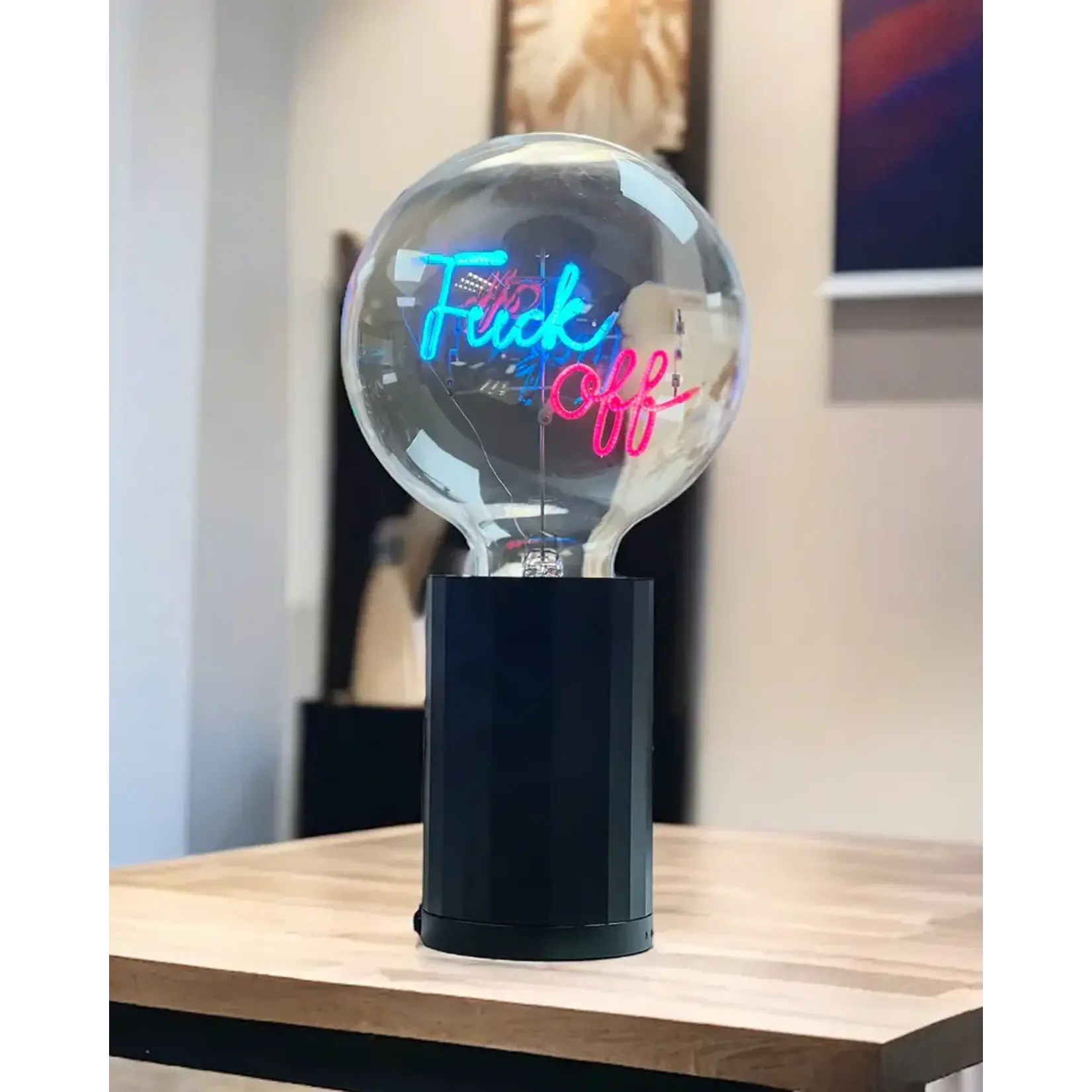 Message in the Bulb Bulb: Fuck Off - Blue/ Red