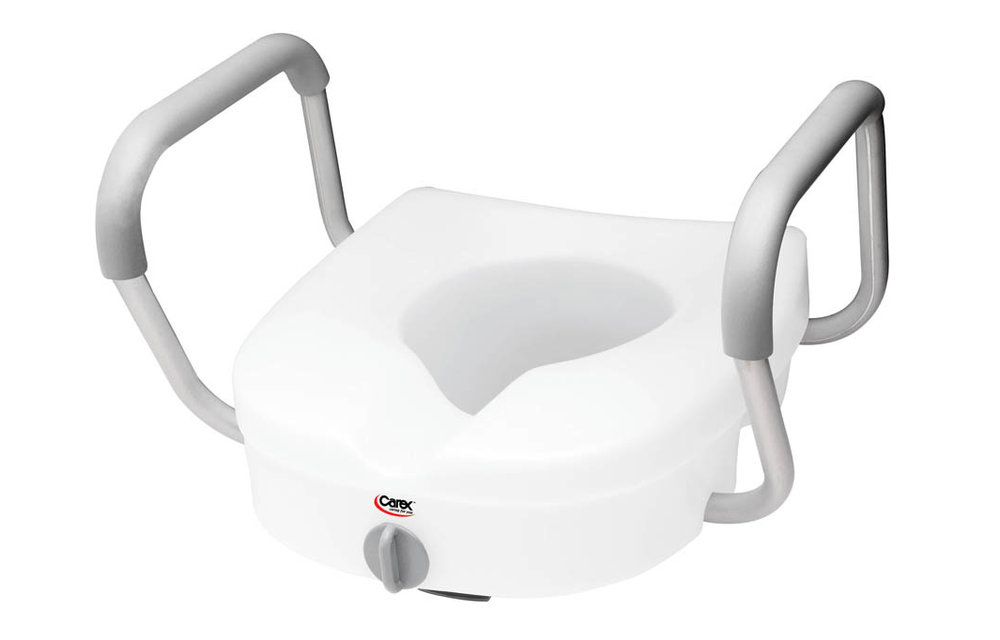 Carex 5" EZ Lock Raised Toilet Seat w/Adjustable Arms