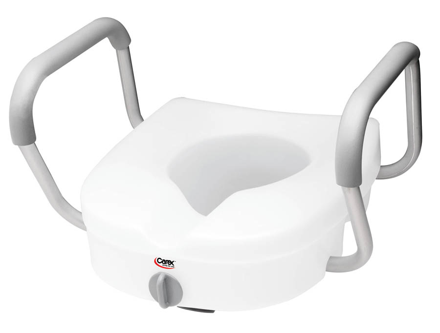 Carex 5" EZ Lock Raised Toilet Seat w/Adjustable Arms