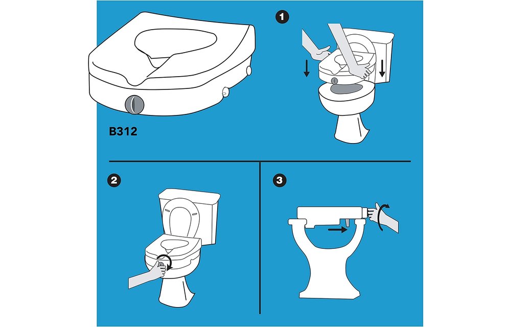 Carex 5" EZ Lock Raised Toilet Seat