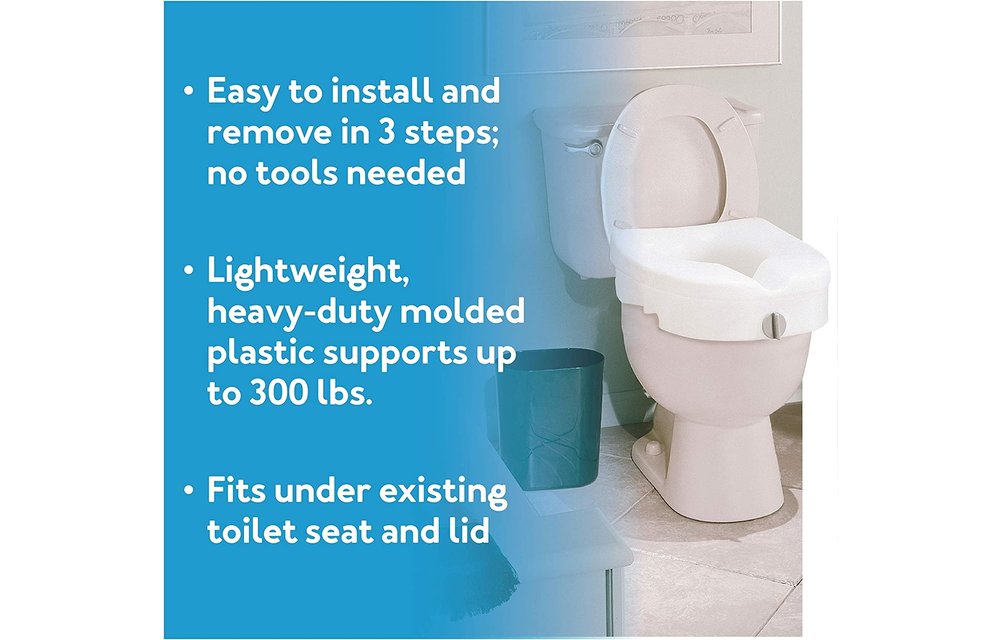Carex 5" EZ Lock Raised Toilet Seat
