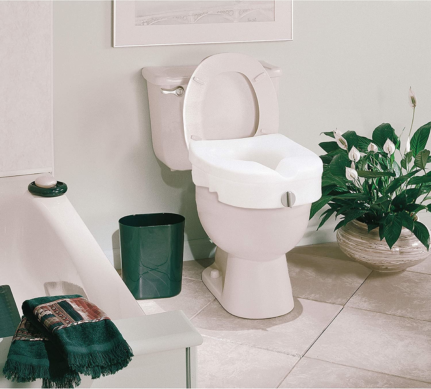 Carex EZ Lock Raised Toilet Seat 5"