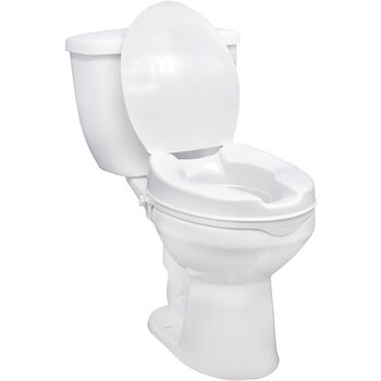Drive Medical Drive Raised Toilet Seat w/ Lock and Lid 4"