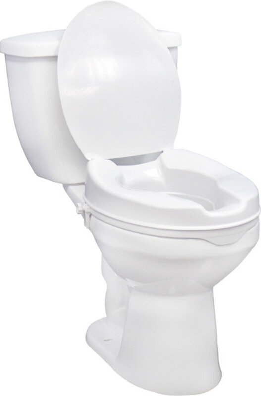 DRV-Drive Medical Drive Raised Toilet Seat w/ Lock and Lid 4"