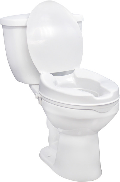 Drive Raised Toilet Seat w/ Lock and Lid 4"