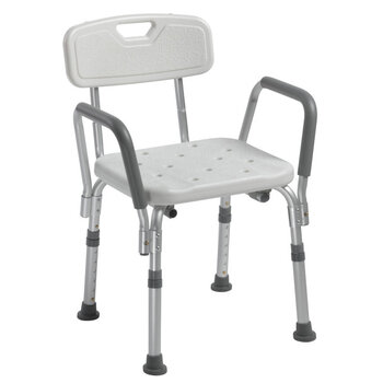 Drive Medical Drive Shower Chair w/Back and Removable Padded Arms 300lbs