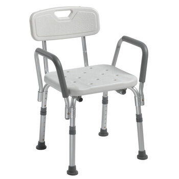 DRV-Drive Medical Drive Shower Chair w/Back and Removable Padded Arms 300lbs
