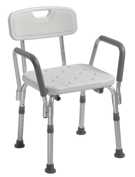 DRV-Drive Medical Drive Shower Chair w/Back and Removable Padded Arms 300lbs
