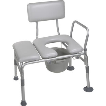 Drive Medical Drive Padded Transfer Bench and Commode 400lbs