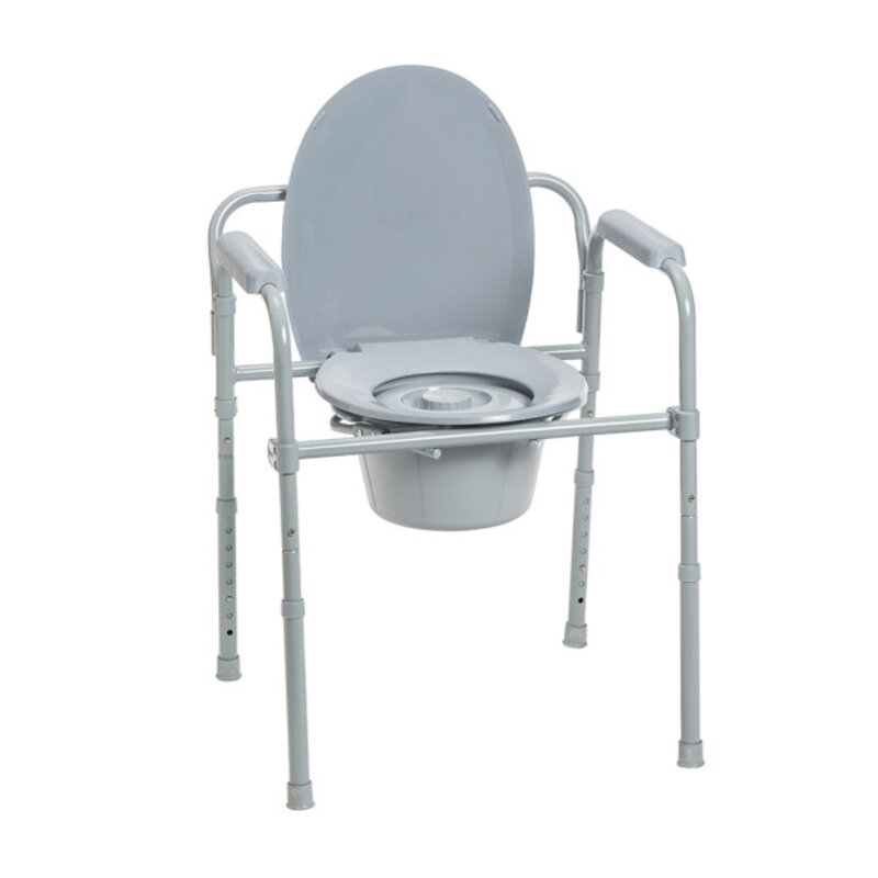 DRV-Drive Medical Drive Folding Steel Stationary Commode 350lbs