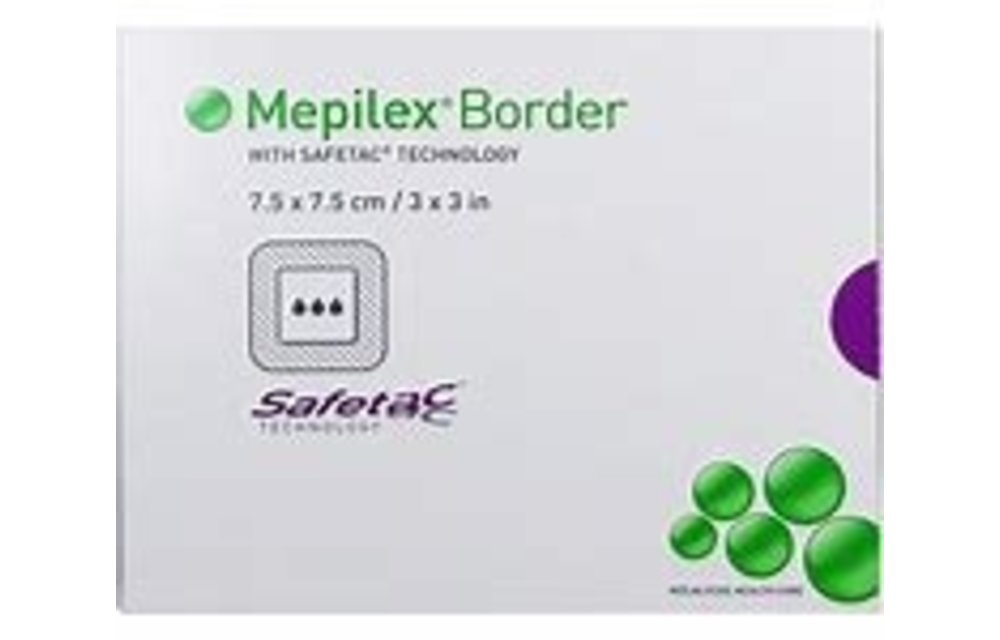 Mepilex Border Adherent Soft Silicone Dressings 7.5x7.5cm 5bx