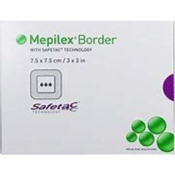 MOL-Molnlycke Mepilex Border Adherent Soft Silicone Dressings 7.5x7.5cm 5bx