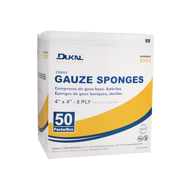 DKL-Dukal Sterile Gauze 4x4" 8-ply 50/bx