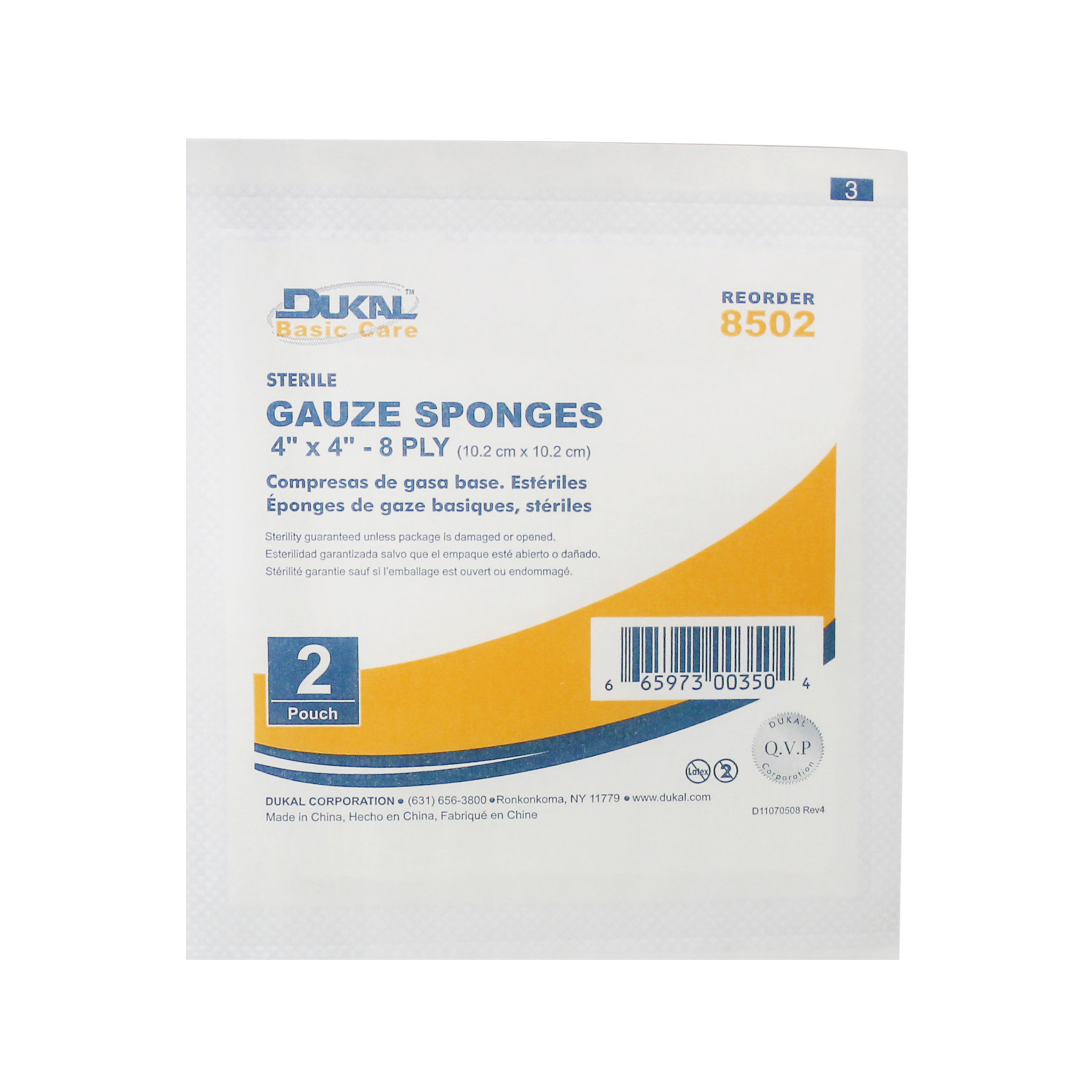 Sterile Gauze 4x4" 8-ply Single