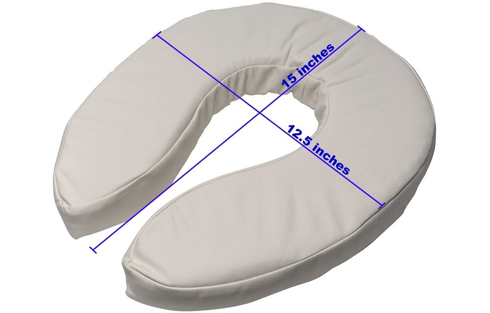Commode Cushion w/Velcro For Toilet/Commode