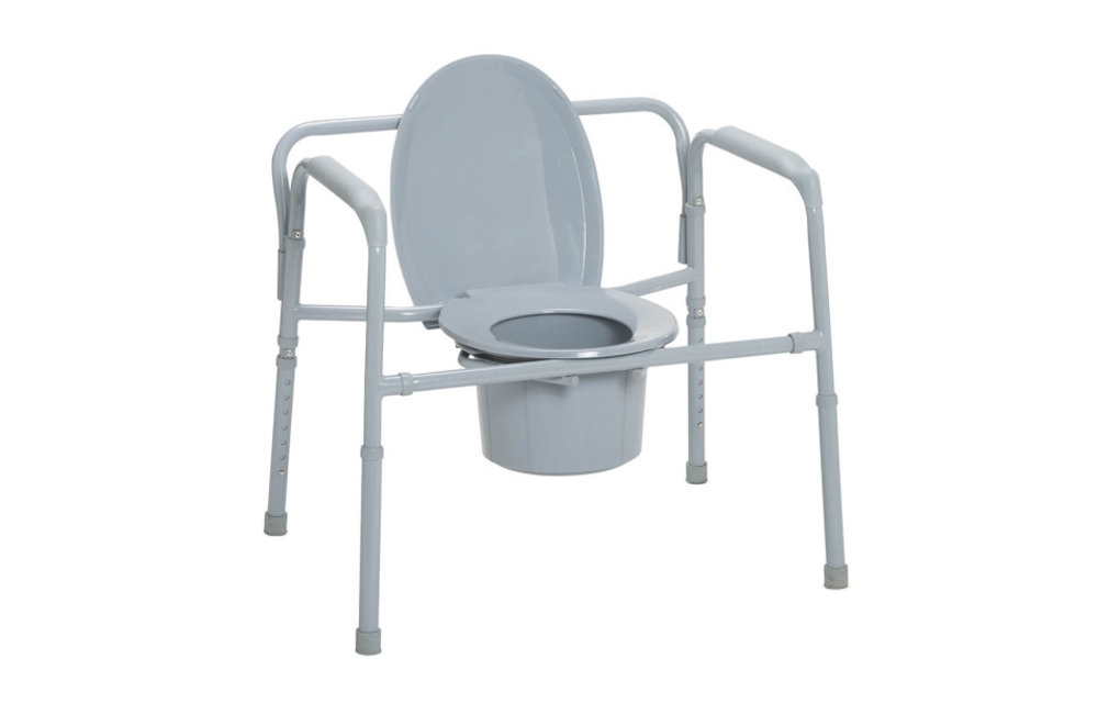Drive Heavy Duty Stationary Folding Commode 650lbs