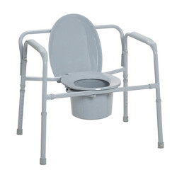 Drive Medical Drive Bariatric Heavy Duty Stationary Folding Commode 650lbs