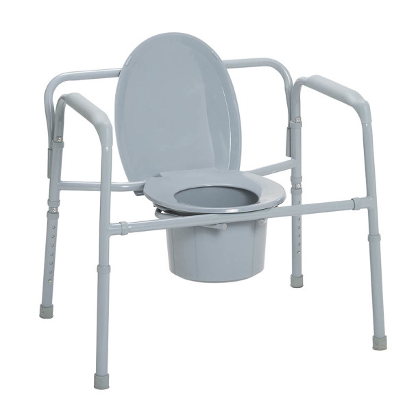 Drive Heavy Duty Stationary Folding Commode 650lbs