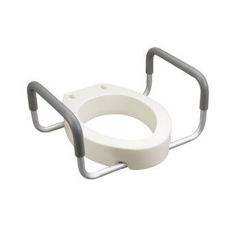 Drive Medical Drive Raised Toilet Seat w/Arms Elongated 3.5"