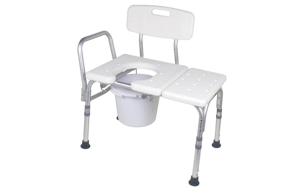 Carex Transfer Bench Commode w/Bucket 300lbs