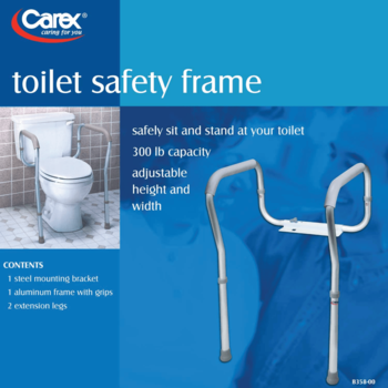 Carex Carex On-Floor Padded Toilet Safety Frame 300lb