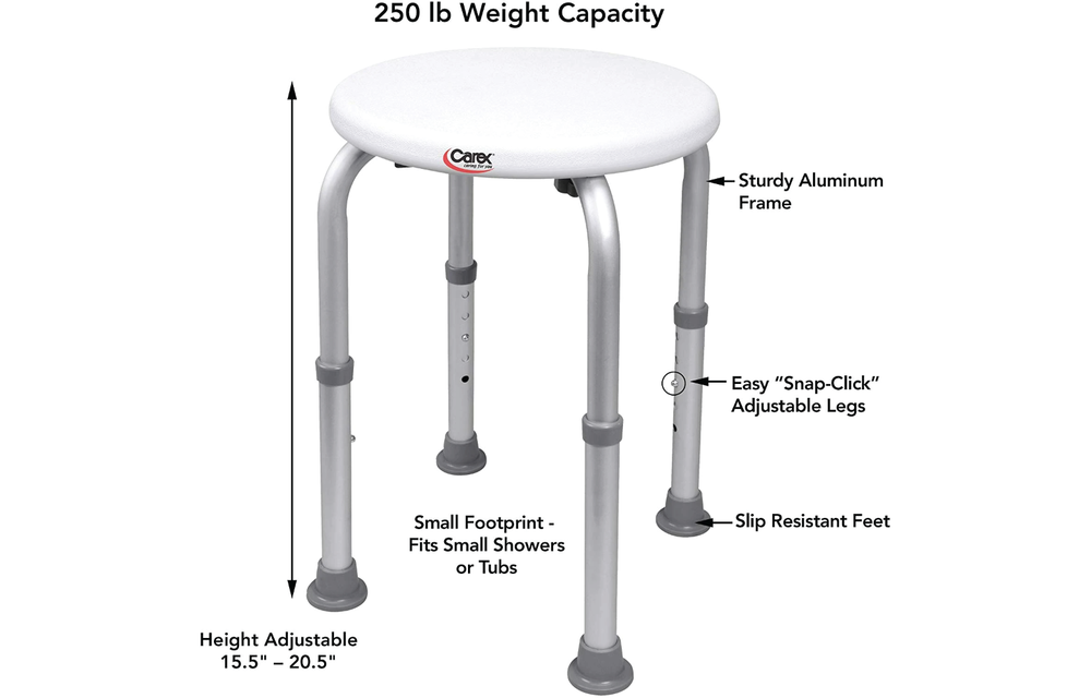 Carex Compact Round Shower Stool