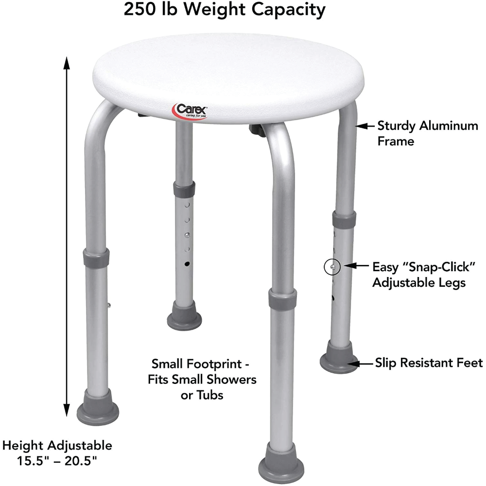 Carex Compact Round Shower Stool