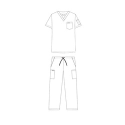 MOBB Unisex Scrub Set Draw String Pants 5 Pockets