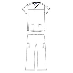 MOBB - MOBB Unisex Criss-Cross Scrub Set Elastic Pant Waste 8 Pockets