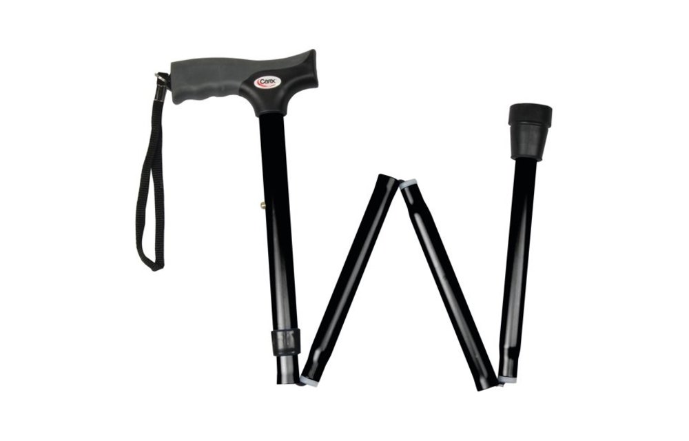 Soft Grip Folding Cane Black
