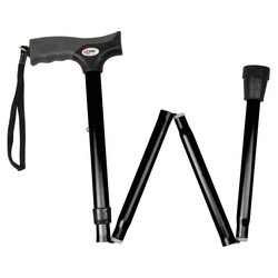 CRX-Carex Soft Grip Folding Cane  Black