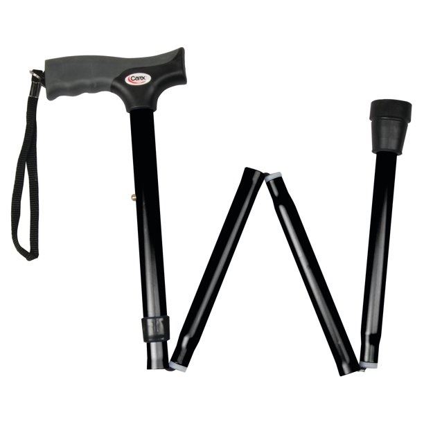 Soft Grip Folding Cane Black
