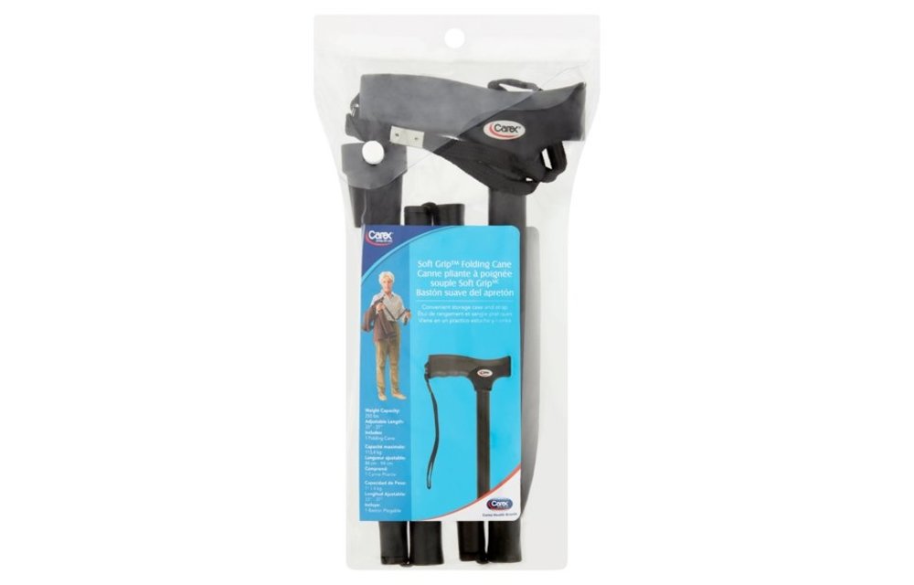 Soft Grip Folding Cane Black