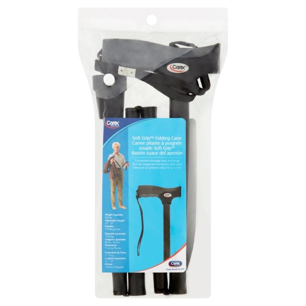 Soft Grip Folding Cane Black