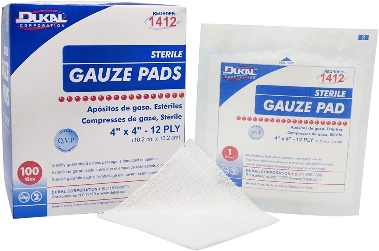 DKL-Dukal Sterile Gauze 4x4" 8-ply Single