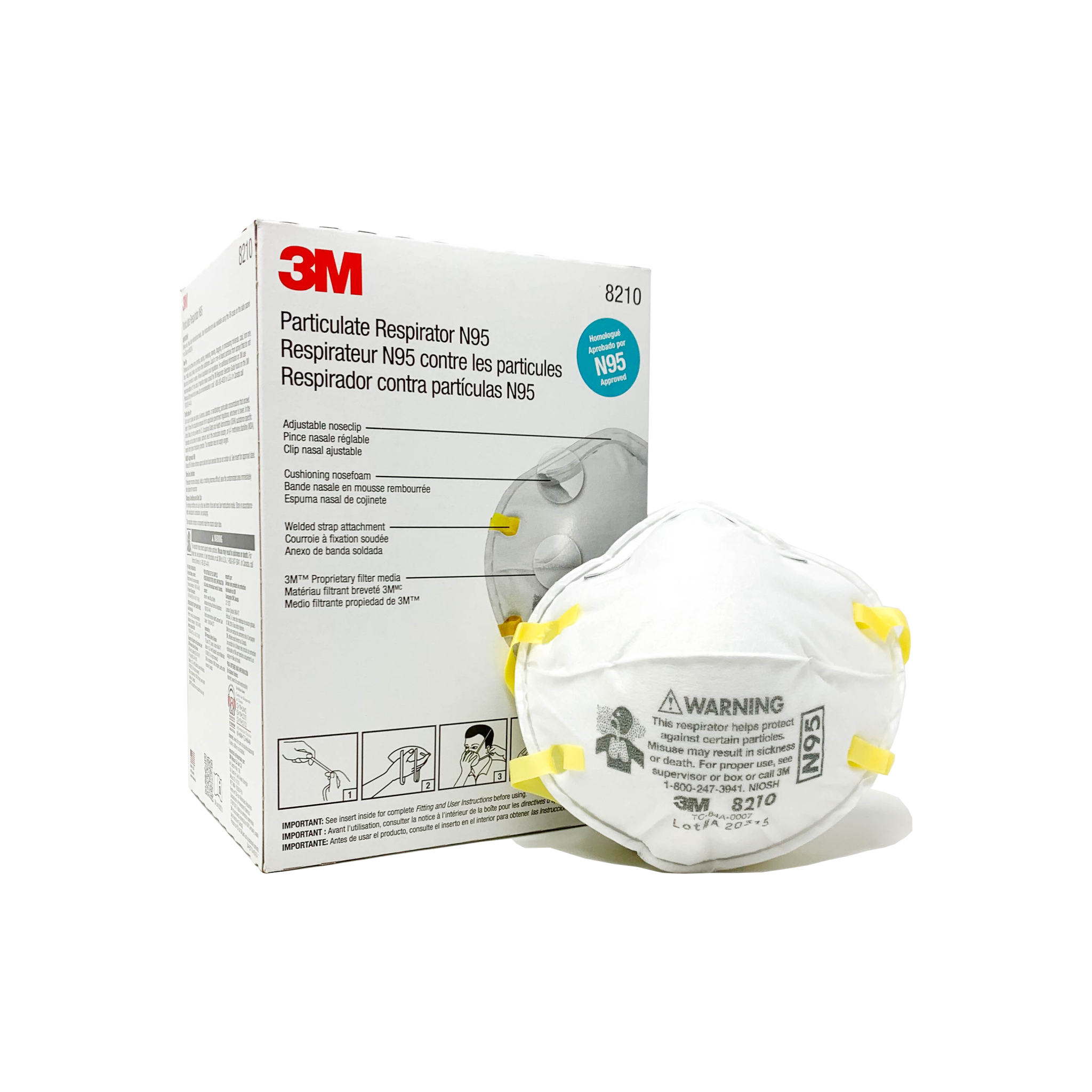 3M N95 Particulate Respirator 20/bx 8210