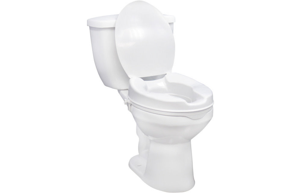 Drive Raised Toilet Seat w/ Lock and Lid 4"