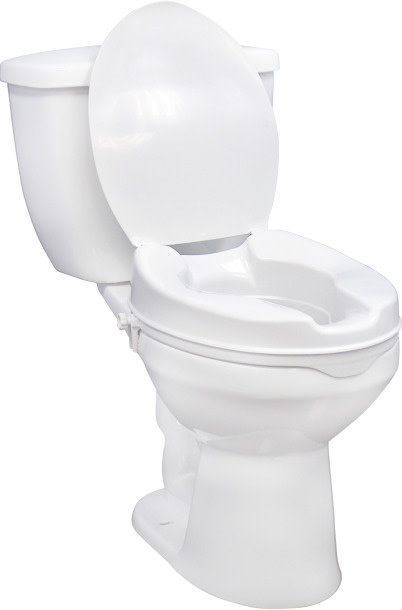 DRV-Drive Medical Drive Raised Toilet Seat w/ Lock and Lid 4"