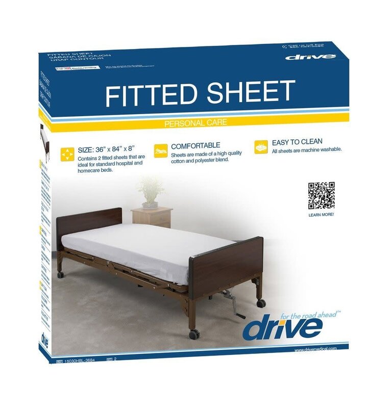 DRV-Drive Medical Hospitable Bed Fitted Bottom Sheet 2/bx