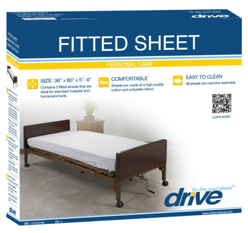 DRV-Drive Medical Hospitable Bed Fitted Bottom Sheet 2/bx