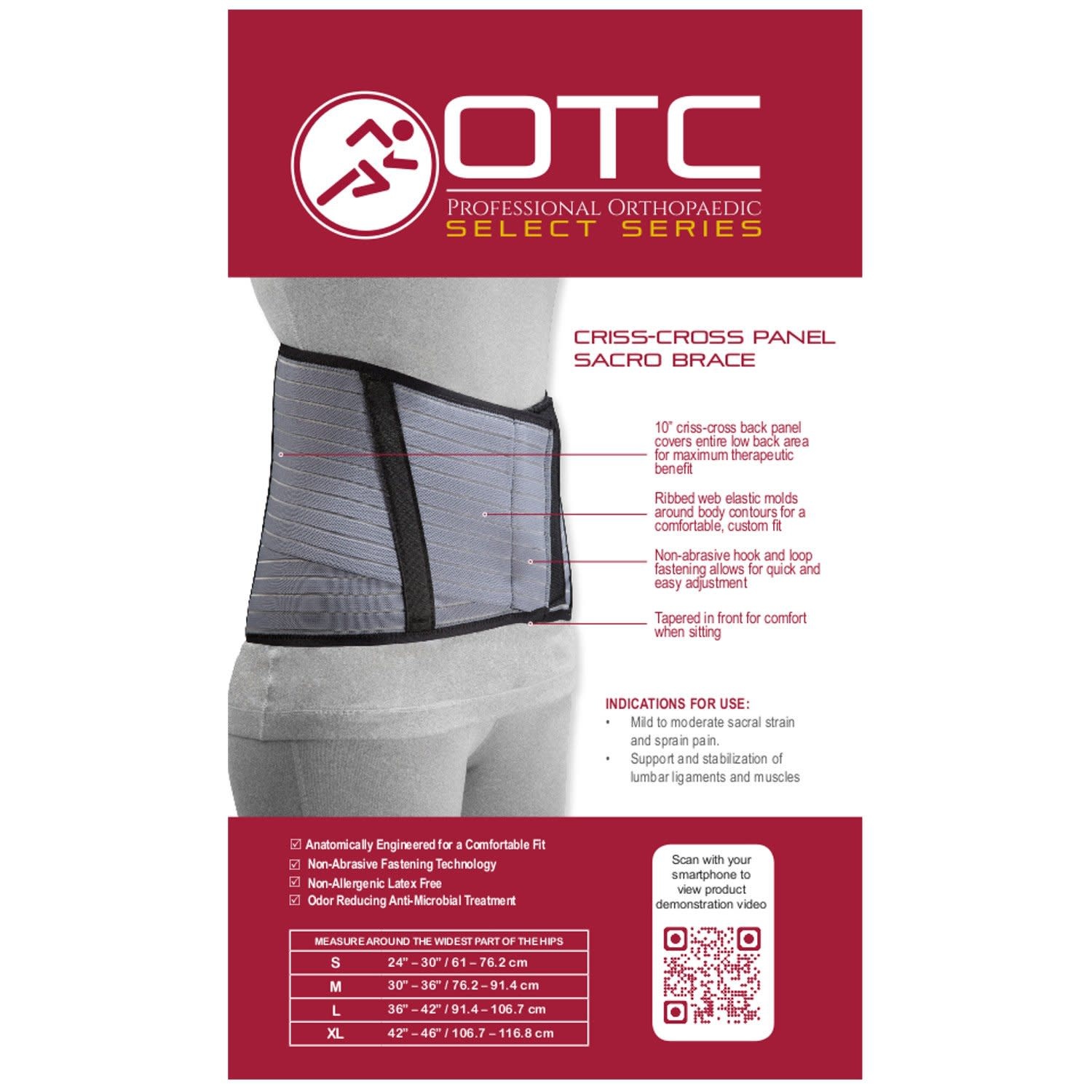 OTC - Airway Surgical OTC Criss-Cross Panel Sacro Brace Unisex