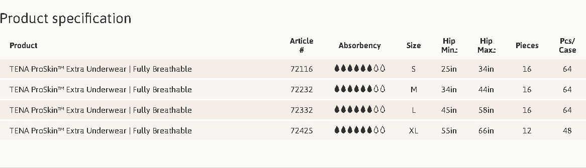 TENA-Tena Tena Extra Underwear Small 16/bg 4/bx