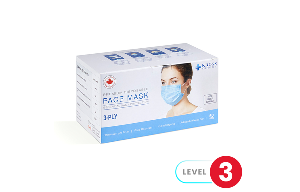 Kross ASTM Level 3 Medical Face Mask (50 Pack)