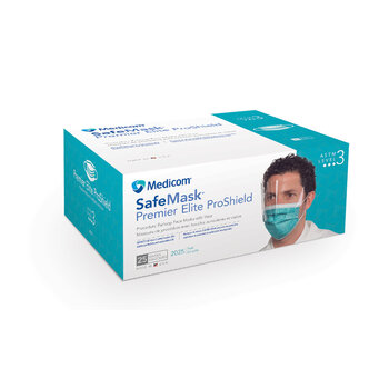 Medicom SafeMask Level 3 Premier Elite ProShield with Visor 25/bx