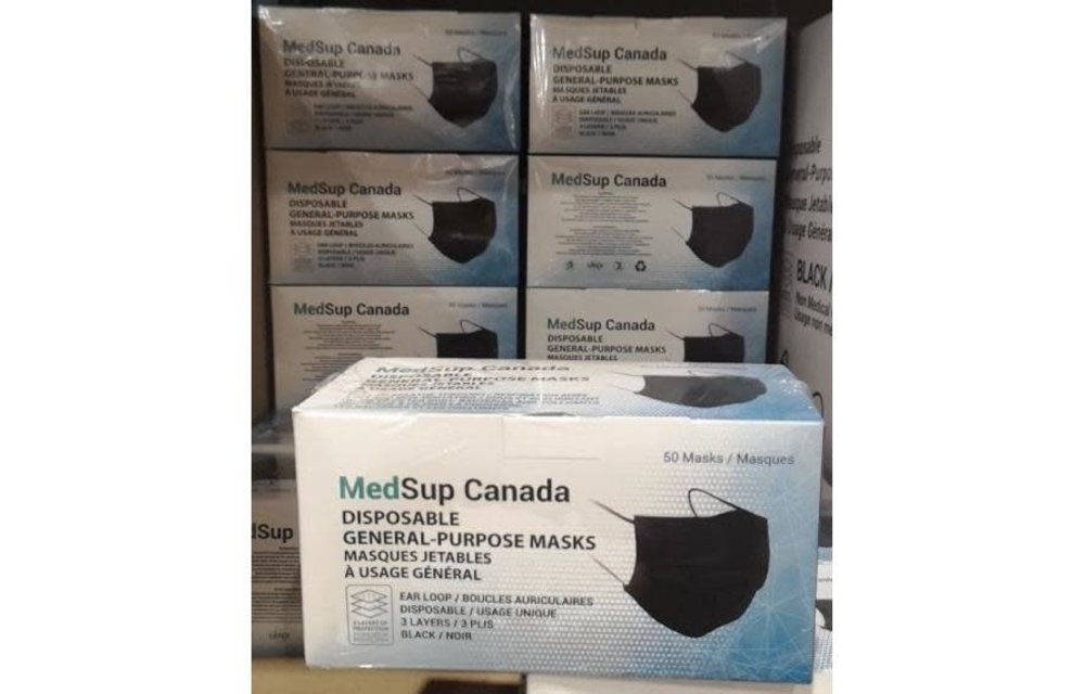 MedSup Disposable Face Masks Black 40/bx