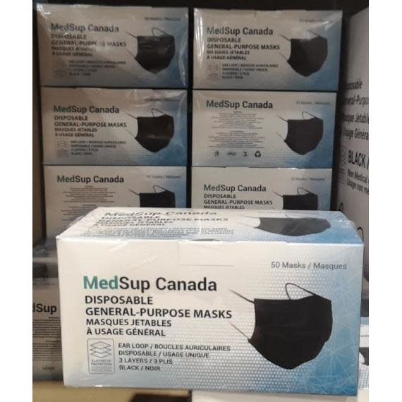 MedSup Disposable Face Masks Black 40/bx