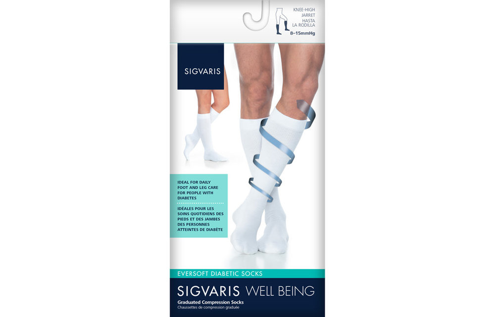 Knee-High Eversoft Diabetic Unisex Sock 8-15mmHg