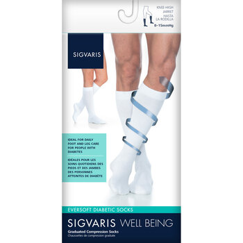 SGV-SIGVARIS Eversoft Diabetic Socks Unisex  8-15mmHg White