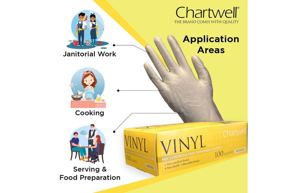 Chartwell Vinyl Gloves 100/bx